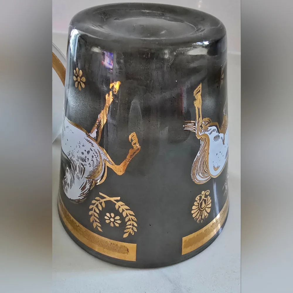 Rare Culver MCM Ming Wild Horses Whiskey Highball Glassware One Each Set Of 2‎